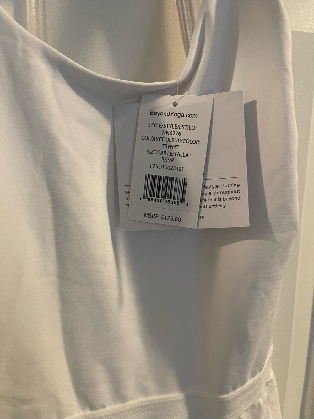 NWT Beyond Yoga Score Pleated Mini Athletic Dress - True White - Picture 5 of 5